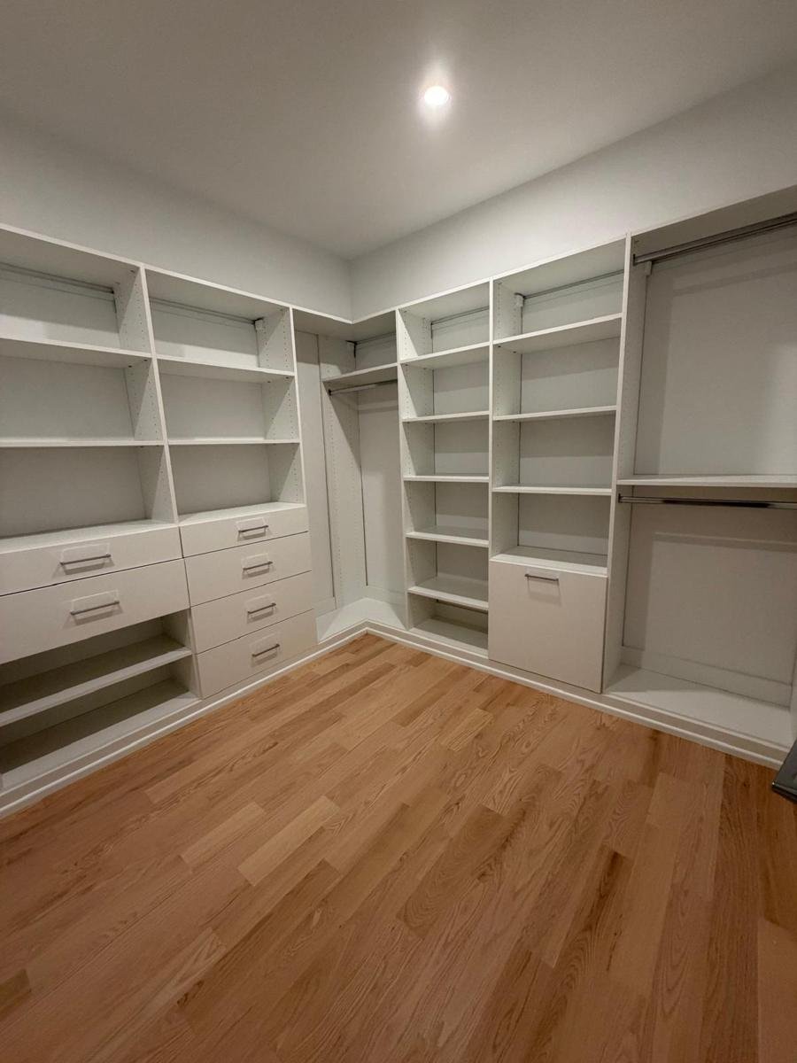 Walk-in closet: post-construction cleaning by JF Spotless in Westchester County NY